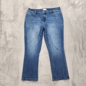 Lila Ryan Jeans Womens 18W Blue Marina Straight Leg Crop Stretch Stitch Fix